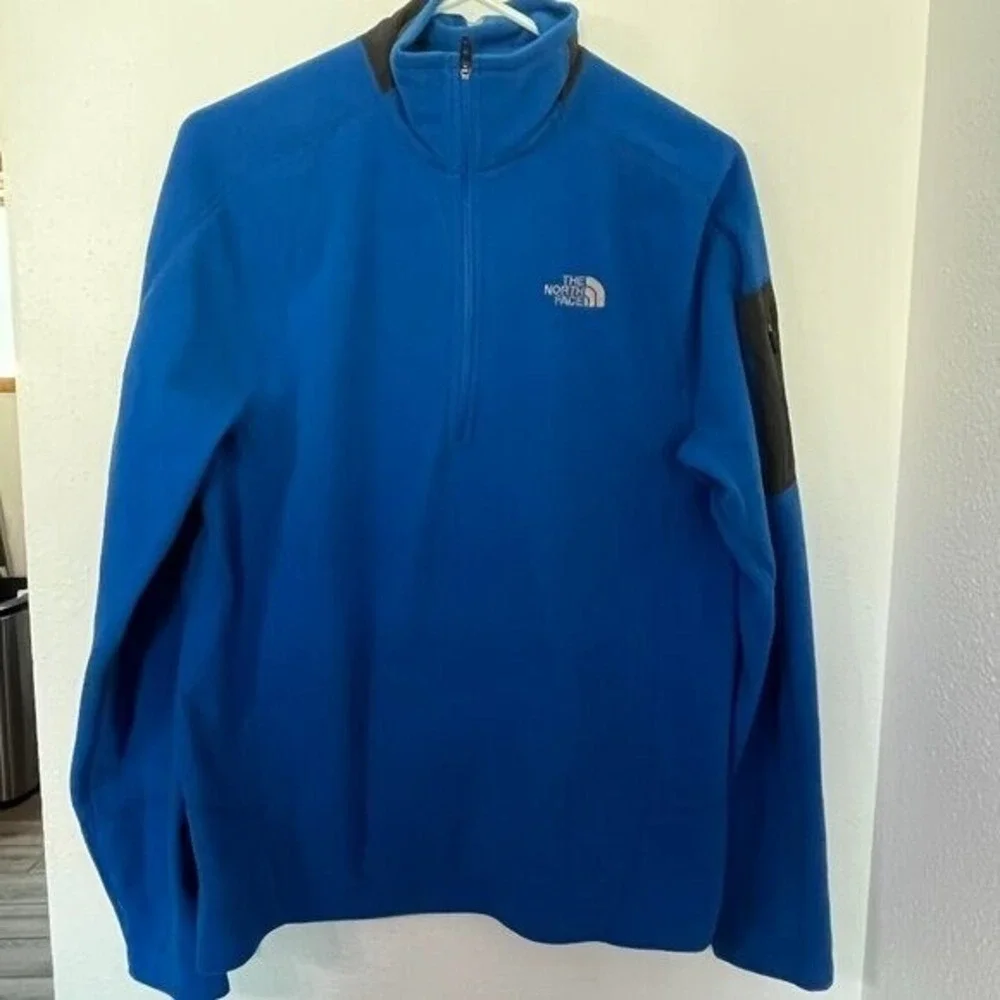 The North Face 1/2 Zip Fleece Nautical Blue New Size Small Mens Long Sleeve - Picture 1 of 4